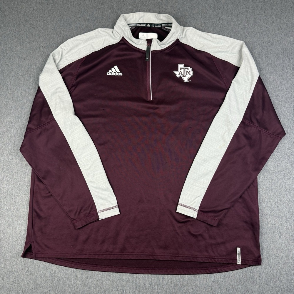 Adidas Texas Aggies Quarter-Zip Pullover Maroon Mens 2XL NCAA College Football